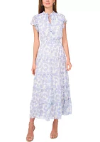Women's Short Sleeve Printed A-Line Dress