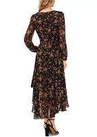 Women's Long Sleeve Floral Maxi Dress