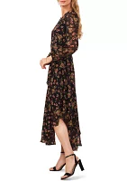 Women's Long Sleeve Floral Maxi Dress