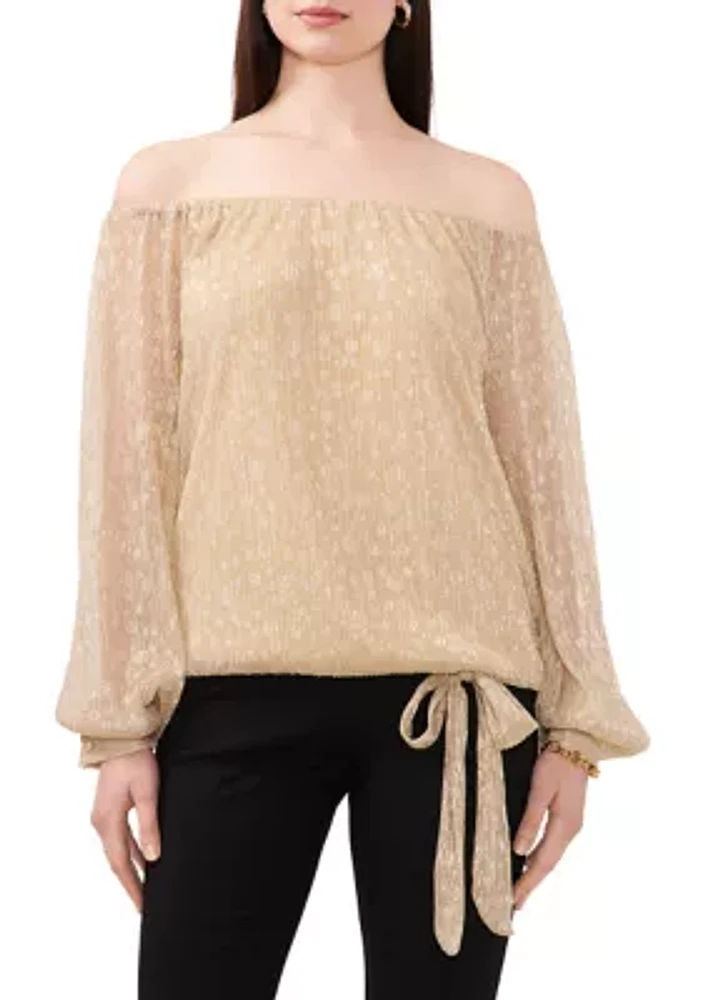 Women's Metallic Off-the-Shoulder Top