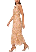 Women's Sleeveless Paisley Print Maxi Dress