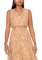 Women's Sleeveless Paisley Print Maxi Dress