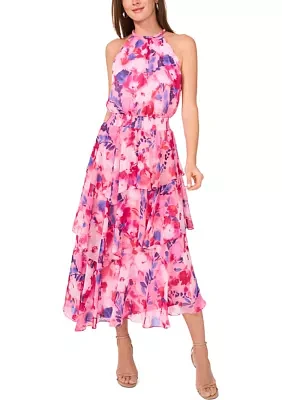 Women's Sleeveless Halter Maxi Dress
