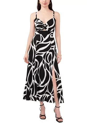 Women's Sleeveless Printed V-Neck Dress