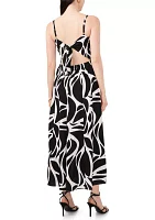 Women's Sleeveless Printed V-Neck Dress