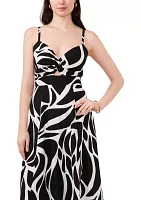 Women's Sleeveless Printed V-Neck Dress