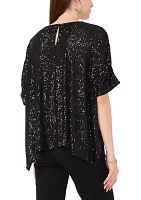 Women's Short Sleeve Sequin Top