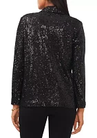 Women's Notch Collar Sequin Blazer