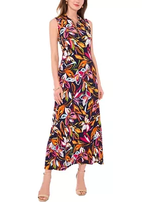 Women's Sleeveless Printed Maxi Dress