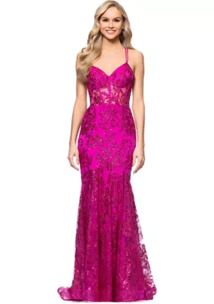 Women's Sleeveless Sequin Gown