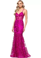 Women's Sleeveless Sequin Gown