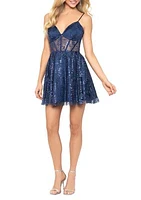 Women's Shimmer Fit and Flare Dress