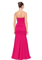 Women's Strapless Taffeta Rosette Mermaid Gown