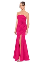 Women's Strapless Taffeta Rosette Mermaid Gown