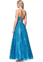 Women's Sleeveless Sequin Gown