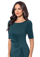 Women's Short Sleeve Solid Side Ruch Gown