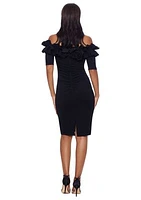 Women's Off the Shoulder Ruffle Sheath Dress