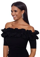 Women's Off the Shoulder Ruffle Sheath Dress