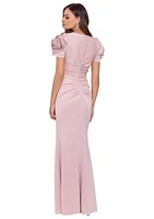 Women's Puff Sleeve Slim Gown