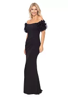 Women's Solid Ruffle Gown