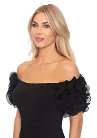 Women's Solid Ruffle Gown