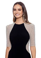 Women's Crew Neck Illusion Slim Gown