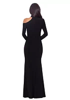 Women's Long Sleeve Asymmetrical High Neck Gown