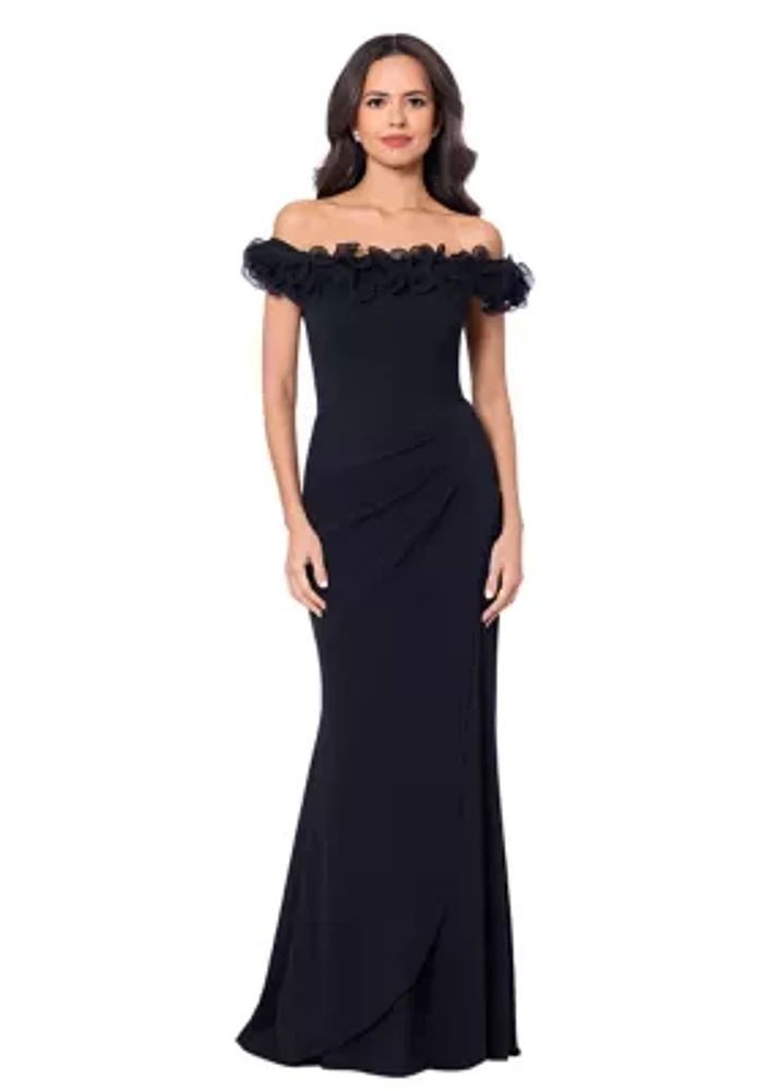 Women's Off the Shoulder Solid Gown