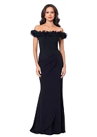 Women's Off the Shoulder Solid Gown