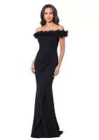 Women's Off the Shoulder Solid Gown