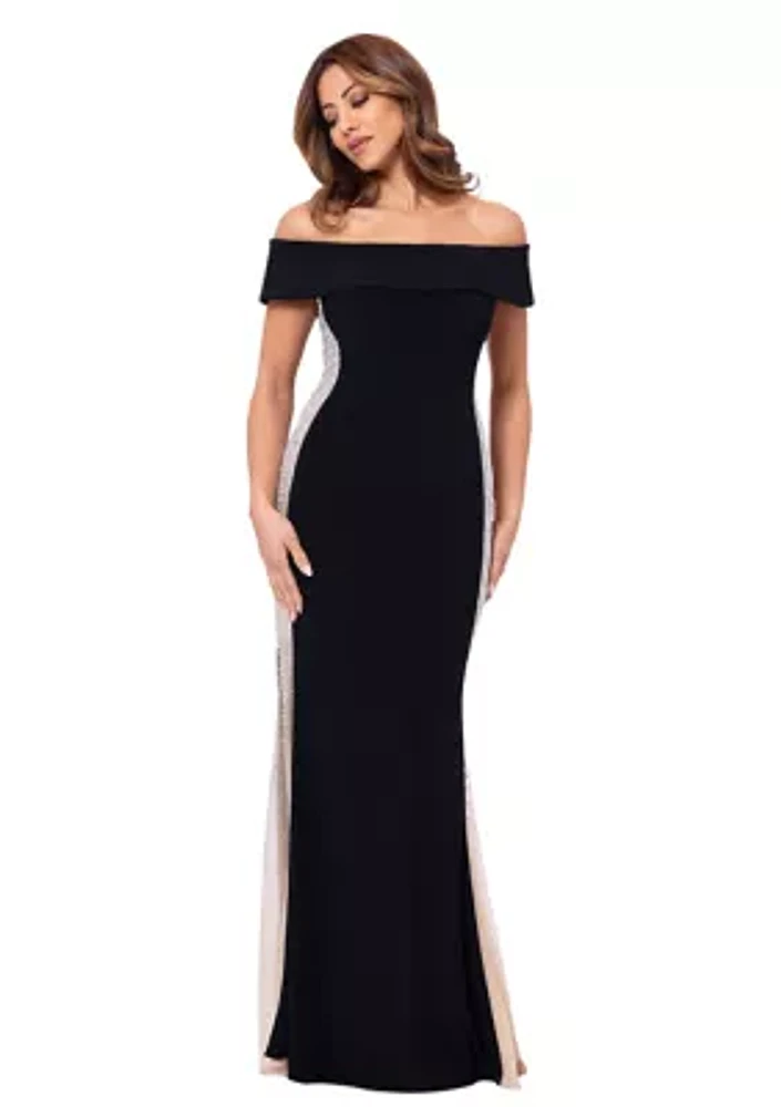 Women's Off the Shoulder Embellished Gown