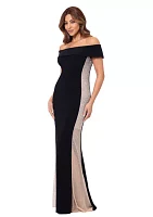 Women's Off the Shoulder Embellished Gown