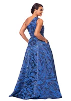 Women's One Shoulder Printed Gown