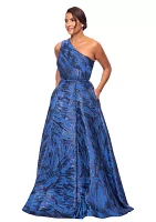 Women's One Shoulder Printed Gown