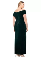 Women's Long Off the Shoulder Velvet Gown