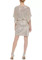 Women's 3/4 Dolman Sleeve Sequin Dress