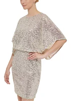 Women's 3/4 Dolman Sleeve Sequin Dress