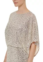 Women's 3/4 Dolman Sleeve Sequin Dress