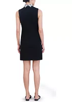 Women's Sleeveless V-Neck Solid Sheath Dress