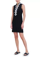 Women's Sleeveless V-Neck Solid Sheath Dress