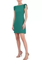 Women's Ruffle Solid Shift Dress