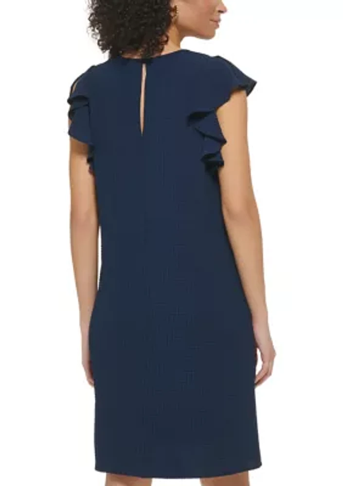 Women's Flutter Sleeve Sheath Dress