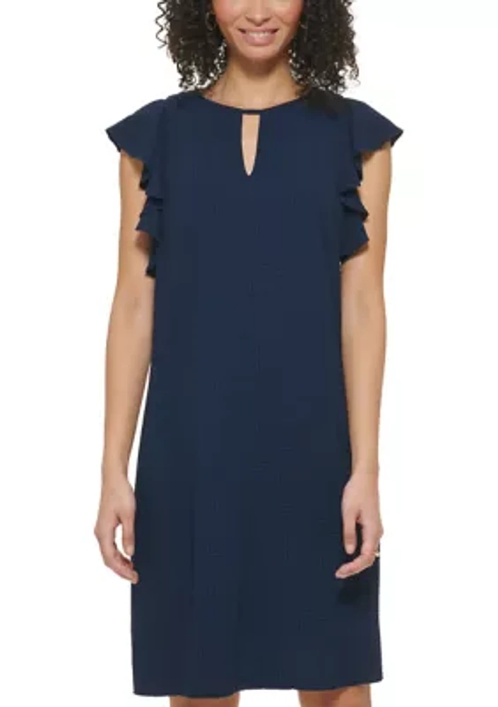 Women's Flutter Sleeve Sheath Dress