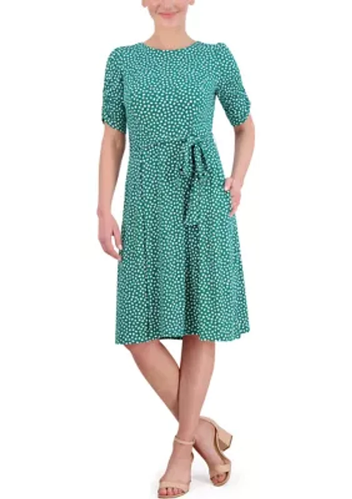 Women's Short Sleeve Dot Print Dress