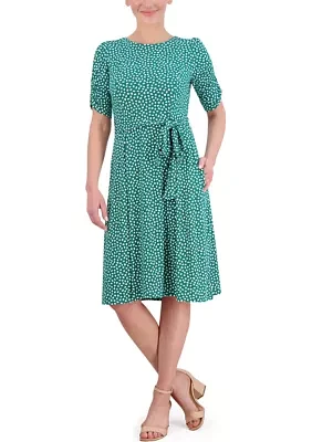 Women's Short Sleeve Dot Print Dress