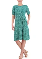 Women's Short Sleeve Dot Print Dress