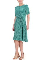 Women's Short Sleeve Dot Print Dress