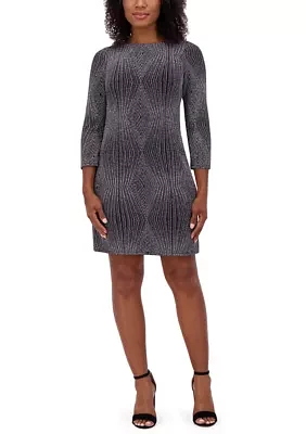 Women's Glitter Knit Sheath Dress