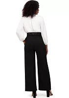 Women's Two Tone Belted Jumpsuit