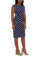 Women's Short Sleeve Crew Neck Dot Print Dress